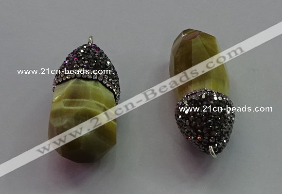 CGP1525 20*35mm - 18*42mm faceted nuggets yellow tiger eye pendants