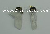 CGP214 12*55mm - 15*50mm sticks white crystal gemstone pendants