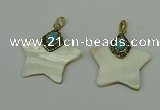 CGP283 40*40mm star pearl shell pendants wholesale