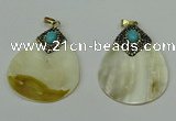 CGP289 35*50mm flat teardrop pearl shell pendants wholesale