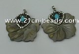 CGP301 40*42mm flower pearl shell pendants wholesale