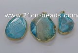 CGP3014 30*40mm - 45*55mm freeform agate gemstone pendants