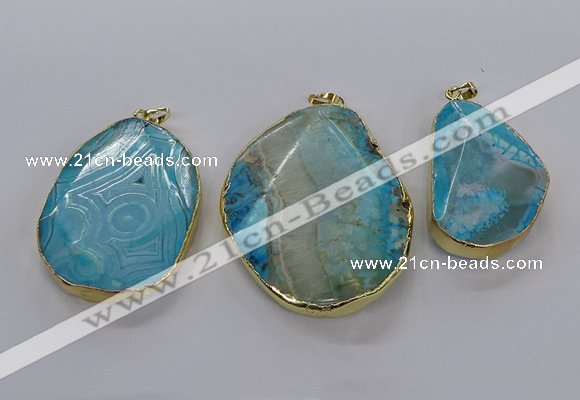 CGP3014 30*40mm - 45*55mm freeform agate gemstone pendants