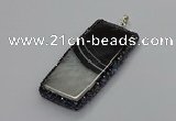 CGP3052 30*65mm - 35*75mm rectangle druzy agate pendants