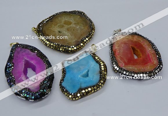 CGP3089 40*50mm - 50*65mm freeform druzy agate pendants