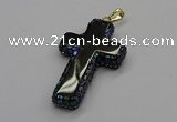 CGP3097 35*55mm cross agate gemstone pendants wholesale