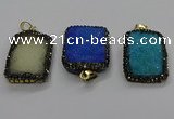 CGP3102 25*35mm rectangle druzy agate pendants wholesale