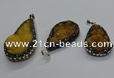 CGP3115 18*30mm - 22*40mm flat teardrop druzy agate pendants