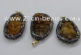 CGP3127 30*50mm - 35*55mm freeform druzy agate pendants