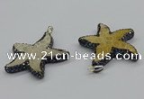 CGP3153 45*50mm starfish fossil coral pendants wholesale