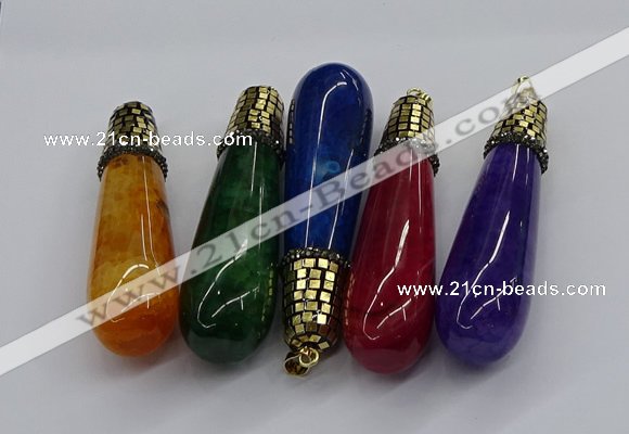CGP3161 20*75mm - 20*80mm teardrop agate gemstone pendants
