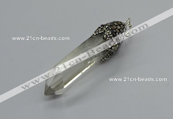 CGP3215 12*55mm - 15*45mm sticks white crystal pendants