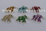 CGP3353 35*60mm elephant druzy agate pendants wholesale