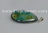 CGP3402 30*40mm - 30*45mm faceted flat teardrop agate pendants