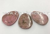 CGP3622 40*55mm - 42*52mm flat teardrop rhodochrosite gemstone pendants