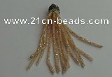 CGP420 2*3mm faceted rondelle handmade chinese crystal tassel pendants