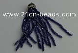 CGP428 2*3mm faceted rondelle handmade chinese crystal tassel pendants