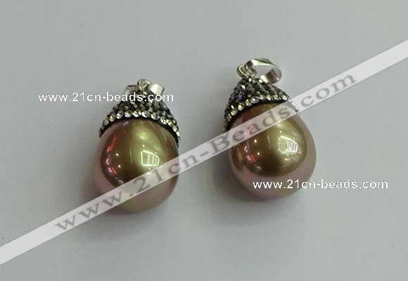 CGP461 15*25mm - 15*30mm teardrop pearl shell pendants wholesale