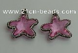 CGP508 35*35mm star crystal glass pendants wholesale