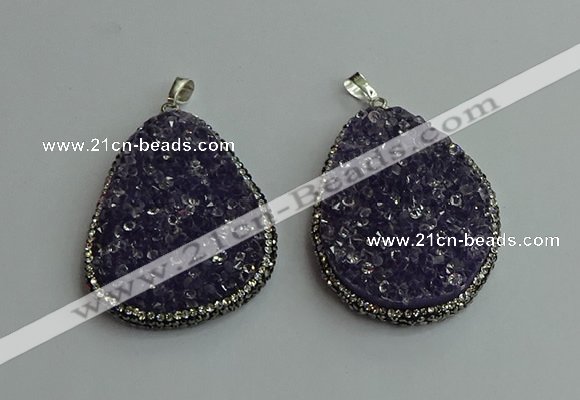 CGP570 30*45mm - 40*50mm freeform crystal glass pendants wholesale