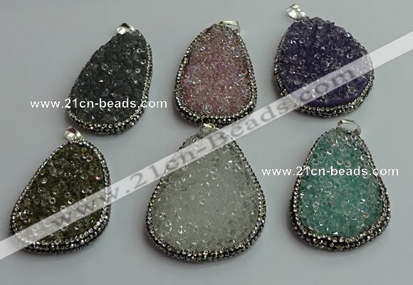 CGP578 30*45mm - 40*50mm freeform crystal glass pendants wholesale