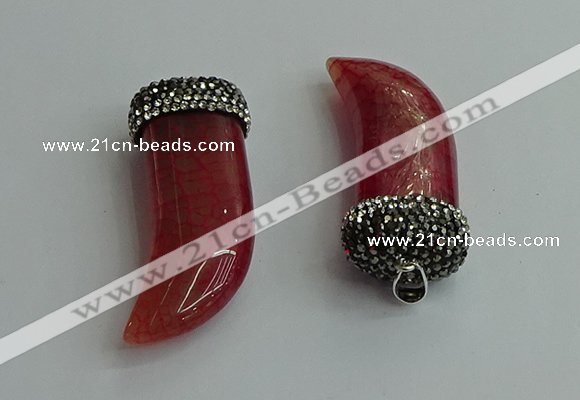 CGP583 16*50mm - 18*55mm oxhorn agate pendants wholesale