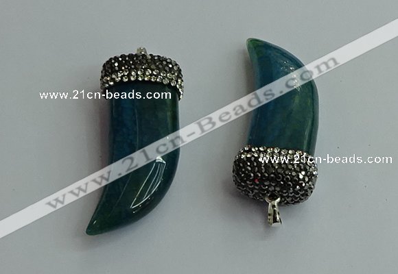 CGP584 16*50mm - 18*55mm oxhorn agate pendants wholesale