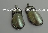CGP616 25*50mm - 28*55mm freeform shell pearl & pearl pendants
