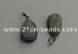CGP706 16*28mm flat teardrop druzy agate pendants wholesale