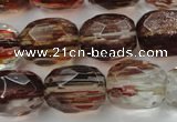 CGQ07 15.5 inches 15*20mm faceted egg-shaped gold sand quartz beads