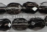CGQ08 15.5 inches 15*20mm faceted egg-shaped gold sand quartz beads