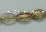 CGQ09 15.5 inches 13*18mm faceted oval gold sand quartz beads