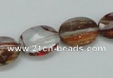 CGQ10 15.5 inches 13*18mm faceted oval gold sand quartz beads
