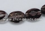 CGQ11 15.5 inches 13*18mm faceted oval gold sand quartz beads