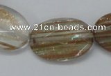 CGQ14 15.5 inches 20*30mm faceted oval gold sand quartz beads
