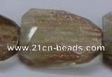 CGQ19 30*40mm faceted & twisted rectangle gold sand quartz beads