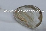 CGQ21 15.5 inches 30*40mm faceted flat teadrdrop gold sand quartz beads
