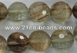 CGQ28 15.5 inches 16mm faceted round gold sand quartz beads