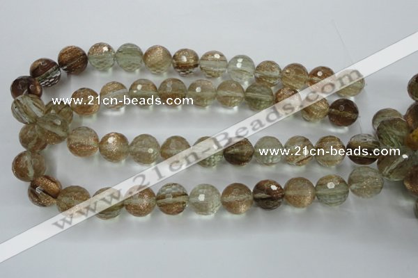 CGQ30 15.5 inches 20mm faceted round gold sand quartz beads