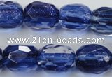 CGQ48 15.5 inches 15*20mm faceted egg-shaped blue gold sand quartz beads