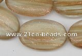 CGQ55 15.5 inches 20*30mm oval gold sand quartz beads wholesale