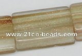 CGQ56 15.5 inches 24*35mm flat tube gold sand quartz beads wholesale
