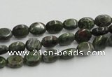 CGR10 16 inches 6*8mm oval green rain forest stone beads wholesale