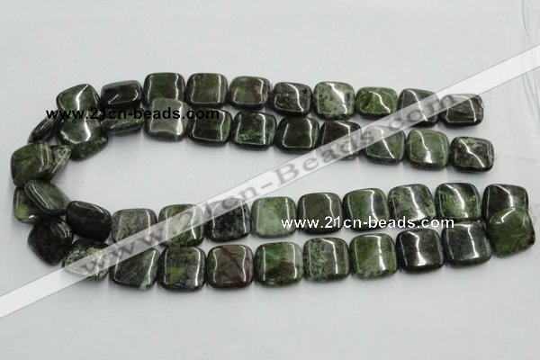 CGR19 16 inches 18*18mm square green rain forest stone beads wholesale