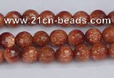CGS470 15.5 inches 4mm faceted round goldstone beads wholesale