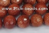 CGS474 15.5 inches 12mm faceted round goldstone beads wholesale