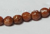 CGS58 15.5 inches 8mm faceted round goldstone beads wholesale