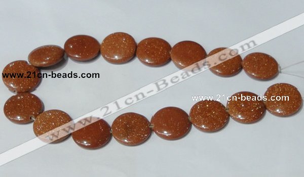 CGS77 15.5 inches 25mm coin goldstone beads wholesale