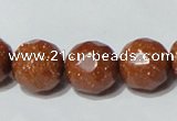 CGS91 15.5 inches 20mm faceted round goldstone beads wholesale