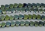 CHE1002 15.5 inches 6*6mm heart plated hematite beads wholesale
